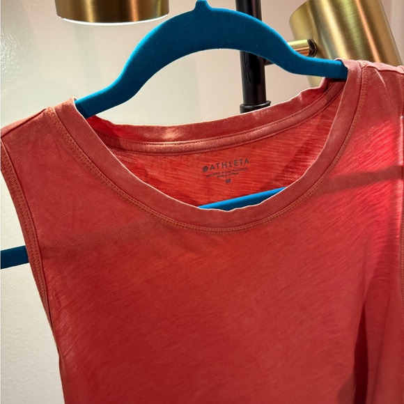 Papaya-colored slub sleeveless tee - Picture 2 of 5